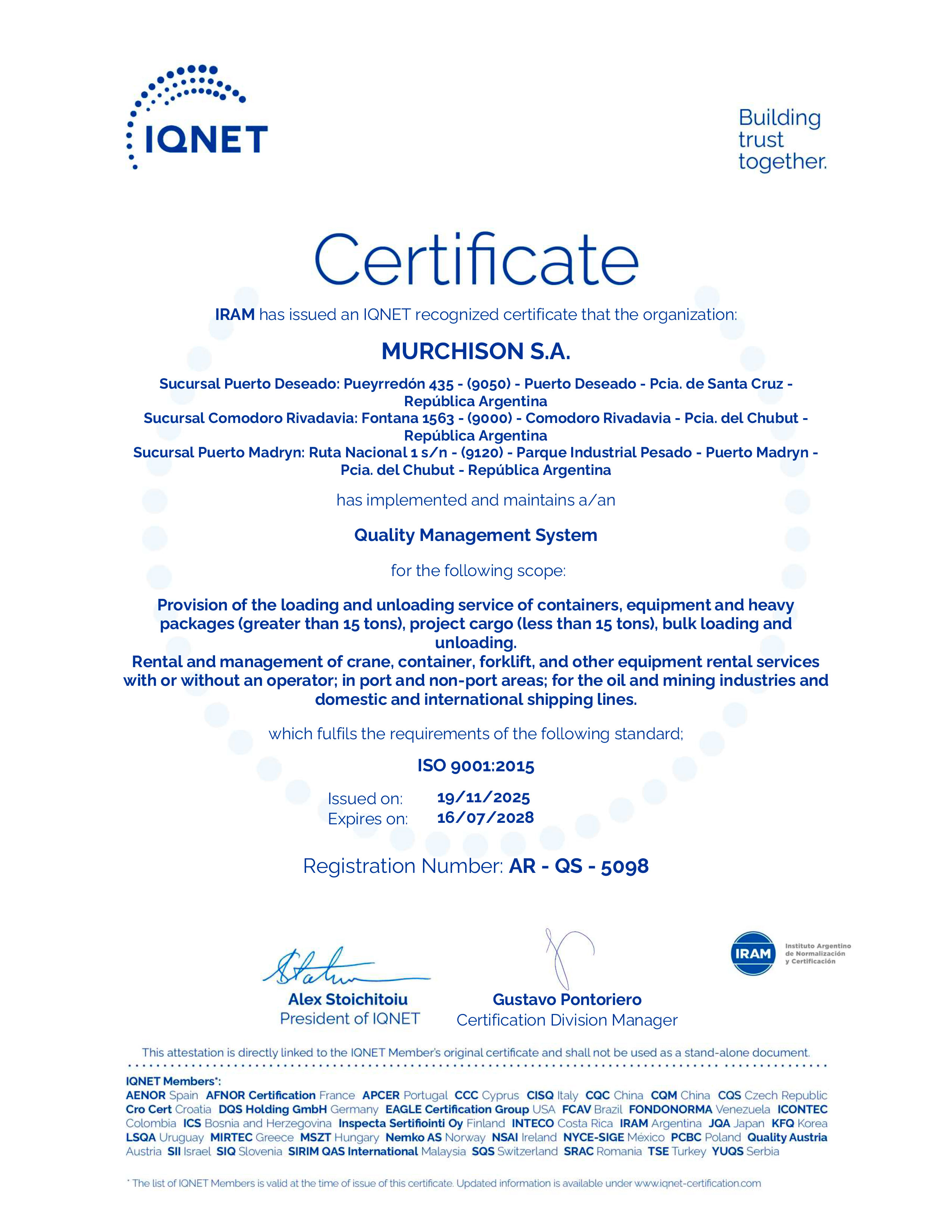 Certificación IQNET